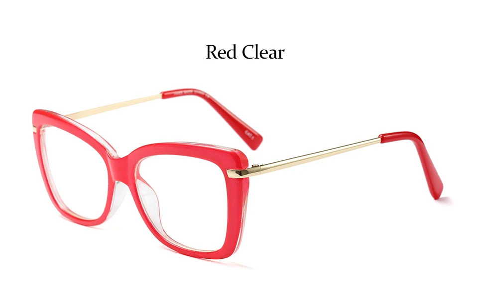 Red Clear Женские оправы для очков, Квадратные прозрачные очки, винтажные прозрачные линзы, женские модные трендовые оправы для очков для женщин oculos - Цвет оправы: Red Clear