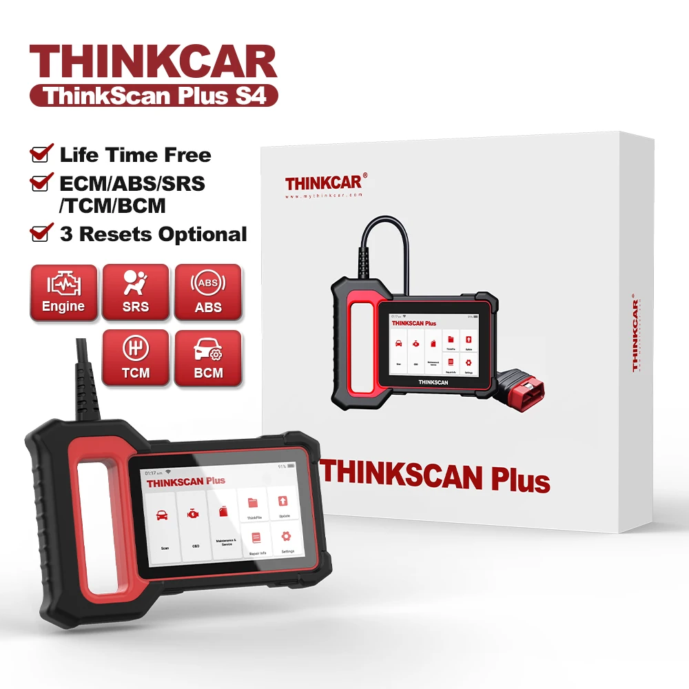 THINKCAR Thinkscan Plus S7 OBD2 Scanner ETS RESET Code Reader Full System Car Diagnostic Tool Professional Scan Tools car battery charger Code Readers & Scanning Tools