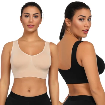 

Seamless Sports Bra Women Fitness Top Bra For S-XXXL Black White Skin Running Gym Crop Top Women Push Up Sport Bra Top