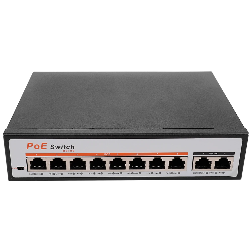 

POE switch 48V with 8 10/100Mbps Ports IEEE 802.3 af/at ethernet switch Suitable for IP camera/Wireless AP/POE camera