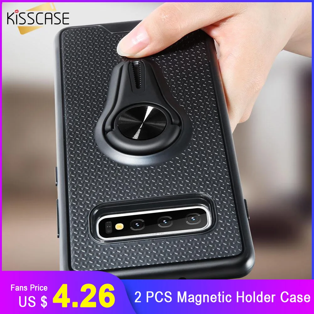 

KISSCASE 2 PCS Magnetic Car Mount Holder Case For Samsung Galaxy Note 10 Plus 10 9 8 S10 Plus S10e S10 S9 Plus S9 S8 A70 A50 A30