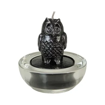 

Decorated _ Set 4 Candles Owl _ 9x9 Cm
