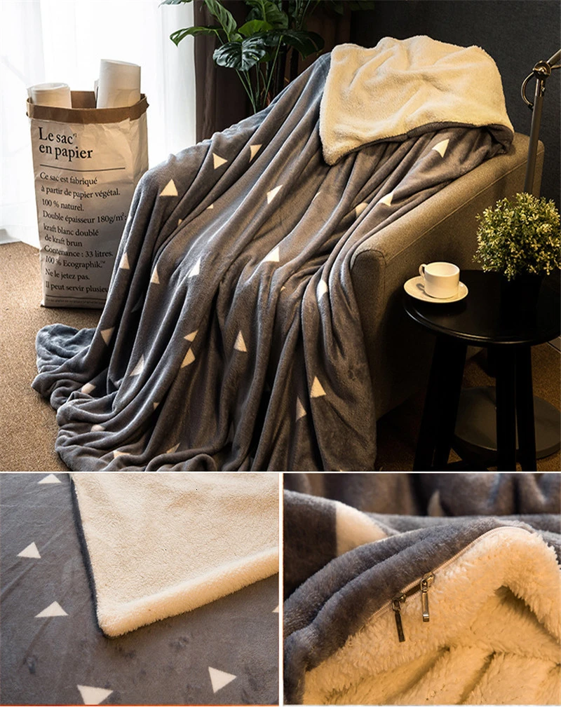 Зимний теплый плотный флисовый пододеяльник супер мягкий удобный плед покрывало современное домашнее украшение одеяло s постельное белье