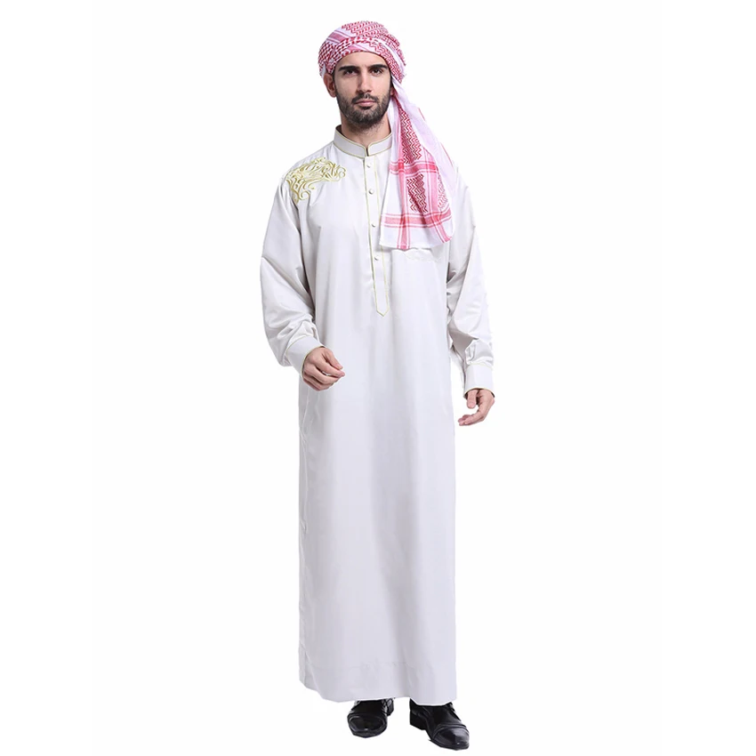 Ближний Восток человек мусульманский jubba ТОБ Musulmane Рамадан размера плюс вышивка роскошный турецкий кафтан халат с исламским шарфом