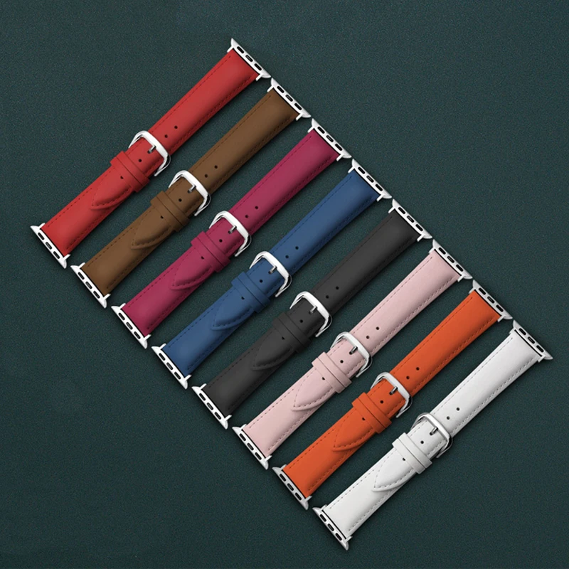 

Strap For Apple Watch Band 5 4 38MM 42MM Genuine Leather Watchband Replacement Correa iWatch 5 4 3 2 1 44MM 40MM Bracelet Belt