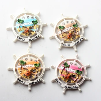 

1PC 3d Resin Fridge Magnet Souvenir Jamaica Landscape Tourist Collection Hand Painted Magnet Refrigerator Sticker Gift