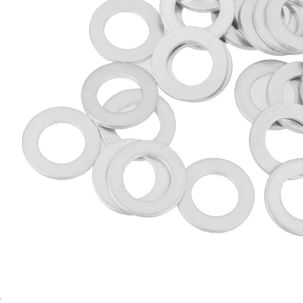50pcs Metal Oil Drain Gasket 14mm Diameter Plug Washer For Acura Honda
