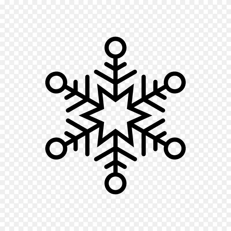 六角雪花形状几何剪贴画.雪花