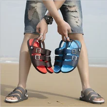 Мужские сандалии пляжная обувь Мужская Уличная обувь из двух частей с отверстиями для путешествий г. Весна-лето, популярные модели, пляжные сандалии