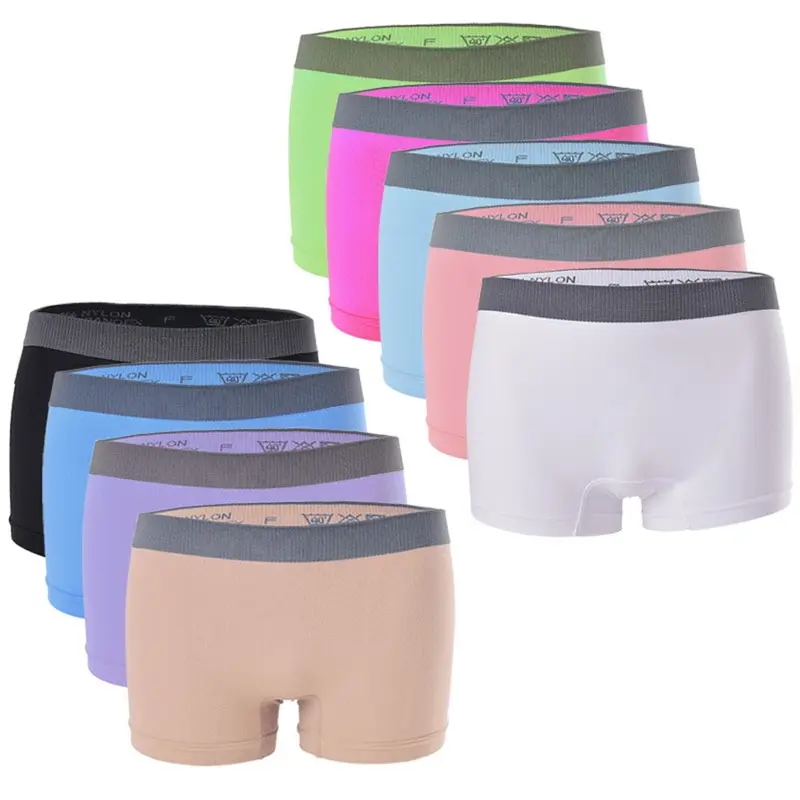 Women Safety Shorts Pants Seamless Nylon High Waist Panties Seamless Anti Emptied Boyshorts Pants Girls Slimming Underwear