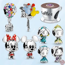 Colgante de plata esterlina 925 auténtica para mujer, accesorio con forma de globo de Ariel, taza de café, compatible con pulsera Pandora Original, joyería artesanal, gran oferta