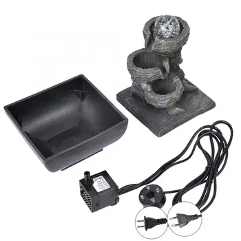 

Metal Elegant Resin Desktop Fountain Decoration Home Tabletop Water Fountain Landscape Ornament with Light Ball