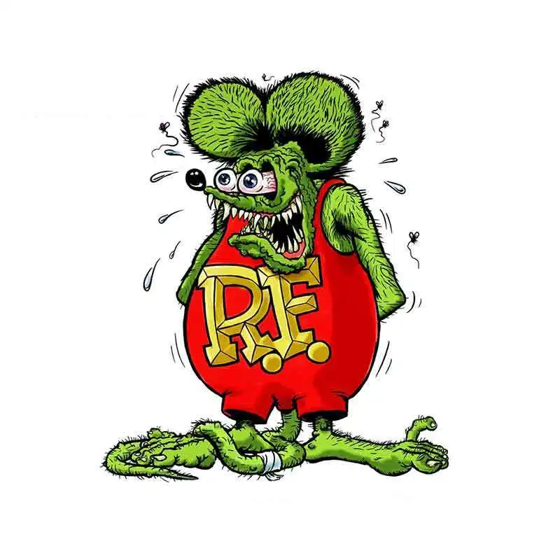 

Cartoon 3D Car Sticker Decal FOR RAT FINK Auto Accessories Car Window PVC 13cm X 11.2cm