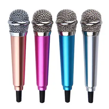 

3.5mm Mini Condenser Microphone Phone Karaoke Mic with Stand for iPhone Android