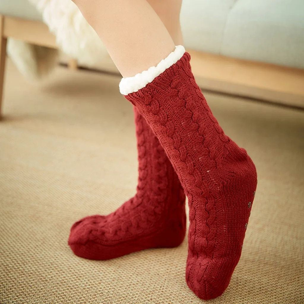 Женские носки зимние модные Простые Дизайнерские теплые мягкие носки женские хлопковые носки домашние зимние носки женские Calcetines Mujer
