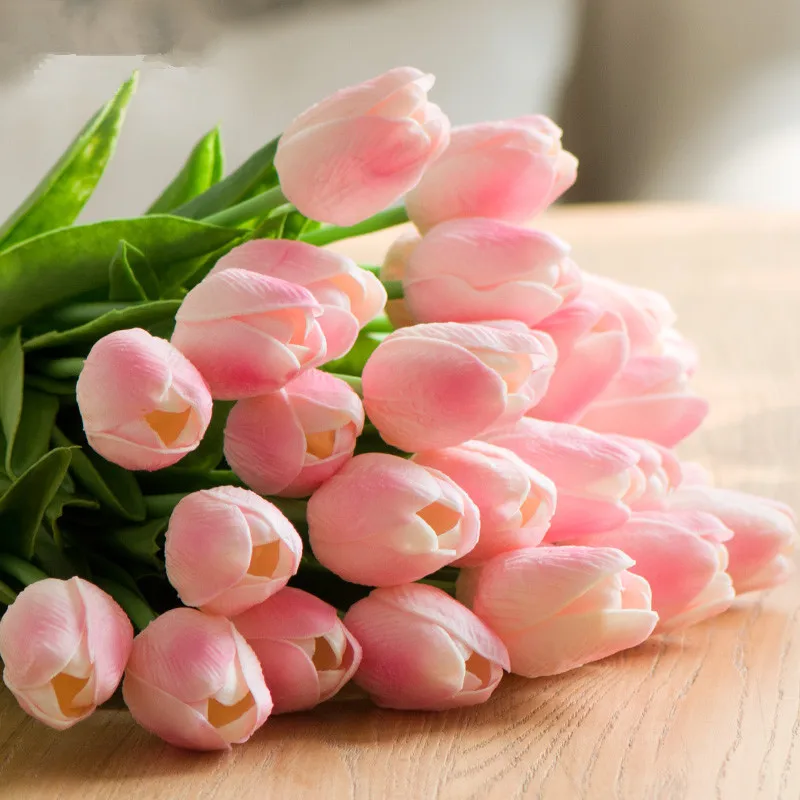 

High-quality Imitation Pu Mini Tulip High-End Imitation Flowers Exported Silk Flower Wedding Home Artificial Flower