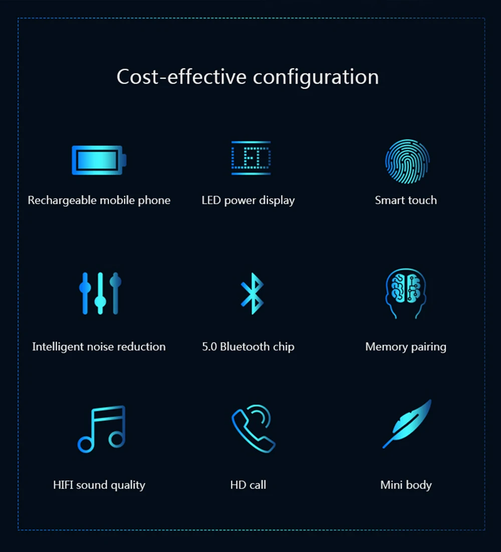 Hifi беспроводные наушники 120 часов Bluetooth 5,0, водонепроницаемые наушники IPX7 Siri с сенсорным управлением, USB наушники с микрофоном, Дополнительный внешний аккумулятор для xiaomi