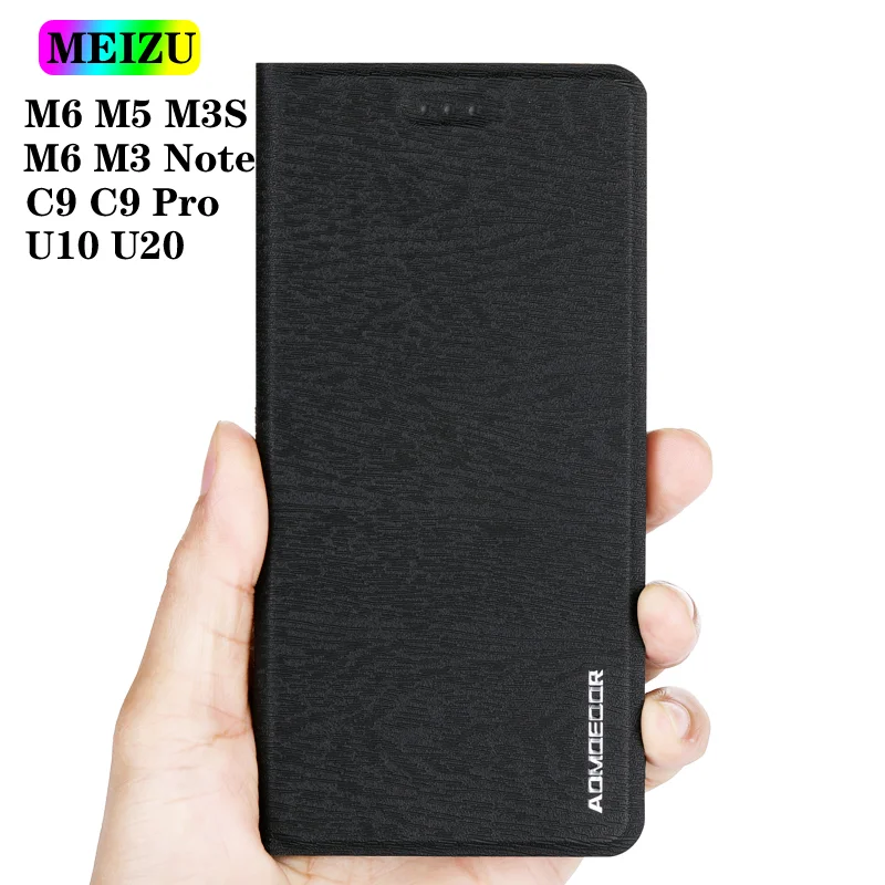 Кожаный флип чехол для Meizu M6 Note C9 Pro 6 M6T M6S M5 M5C M3S M3 U10 U20 мобильный телефон кошелек