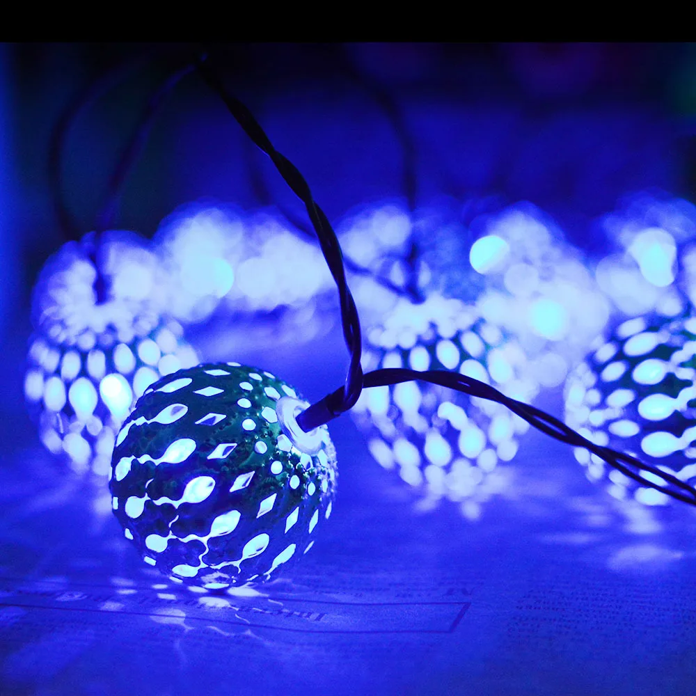WENHSIN солнечные Гирлянды Шар в марокканском стиле 15ft 20LED земная Фея на солнечных батареях Orb фонарь рождественское освещение для наружного сада