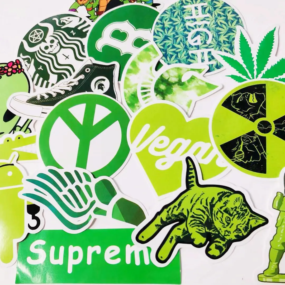 20/чехол зеленый пеньковый фимбл лист инопланетянин житель злой граффити наклейки автомобиль скейтборд; ноутбук; багаж наклейки