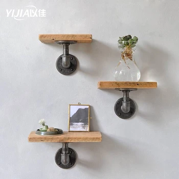 

Country loft retro industrial water pipe creative wall flower stand wall shelf display shelf bookcase