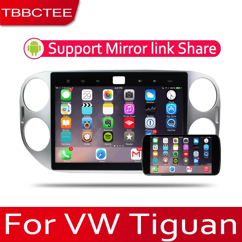 TBBCTEE Android 2 Din Автомобильный Радио Мультимедиа Видео плеер Авто Стерео gps карта для Volkswagen VW Tiguan 2007~ медиа Navi