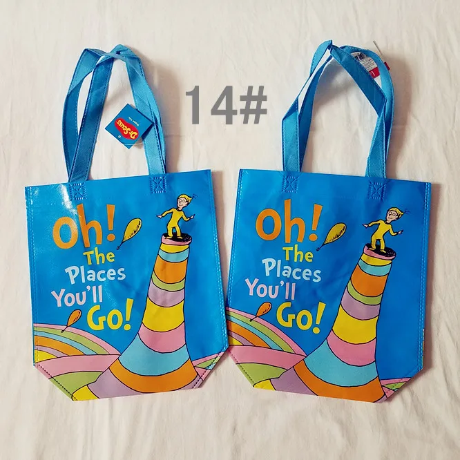 10 шт./лот DR. Seuss Кот в шляпе шоппер сумки для покупок печать нетканый рециркулируемый мешок нетканые ткани - Цвет: 14
