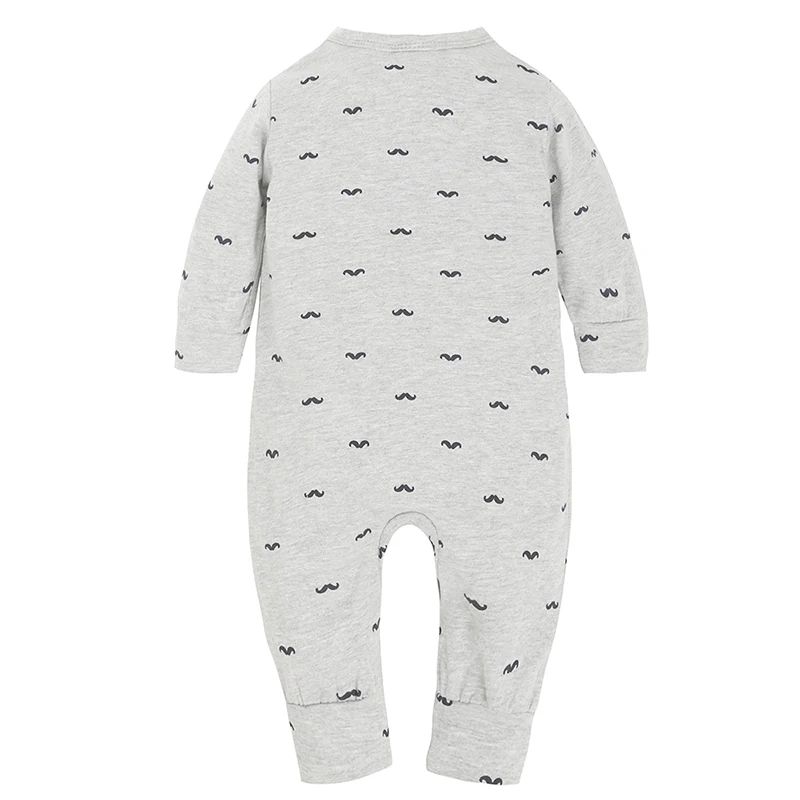 Весенне-осенняя одежда для маленьких мальчиков хлопковая одежда с длинными рукавами для маленьких мальчиков джентльменский комбинезон для новорожденных с рисунком бороды SR216