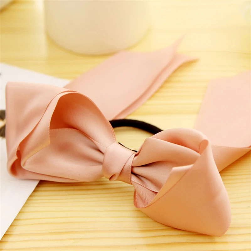 hair clips for long hair Women Bow Hair Accessories Cute Elastic Rubber Bands Satin Ribbon Hair Bow Scrunchies Ponytail Holder For Women Girls Hair hair clips for thick hair