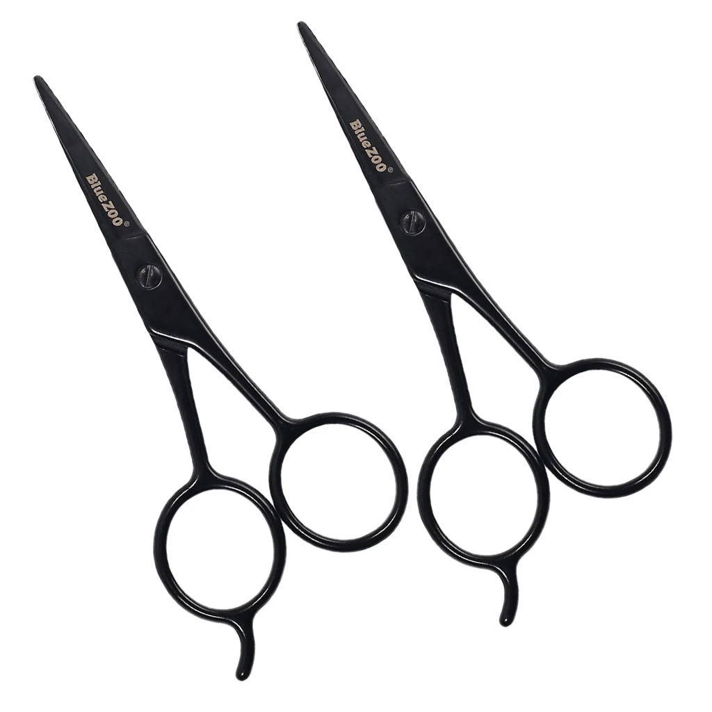 2X Facial Hair Scissors Stainless Steel Ears Nose Eyebrow Moustache Scissors for Men Grooming Trimming Hair Beard, 13x5.6x4cm