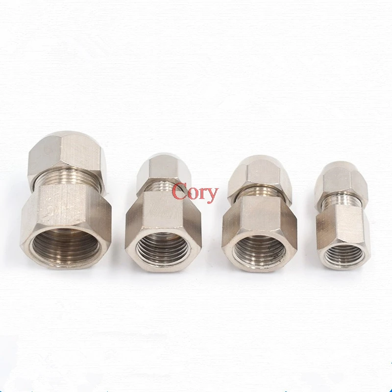 

1PC nickel plated brass Ferrule Tube Ring Lock oil Tube Compression Clamp copper connector 4-12mm Female 1/8" 1/4" 3/8" 1/2" BSP