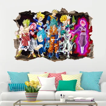 

sticker Stickers Vinyl Decal Decor Dragon Ball Z Goku Cartoon 3D Kids Anime Break The Wall room decoration Boy Girl Wall