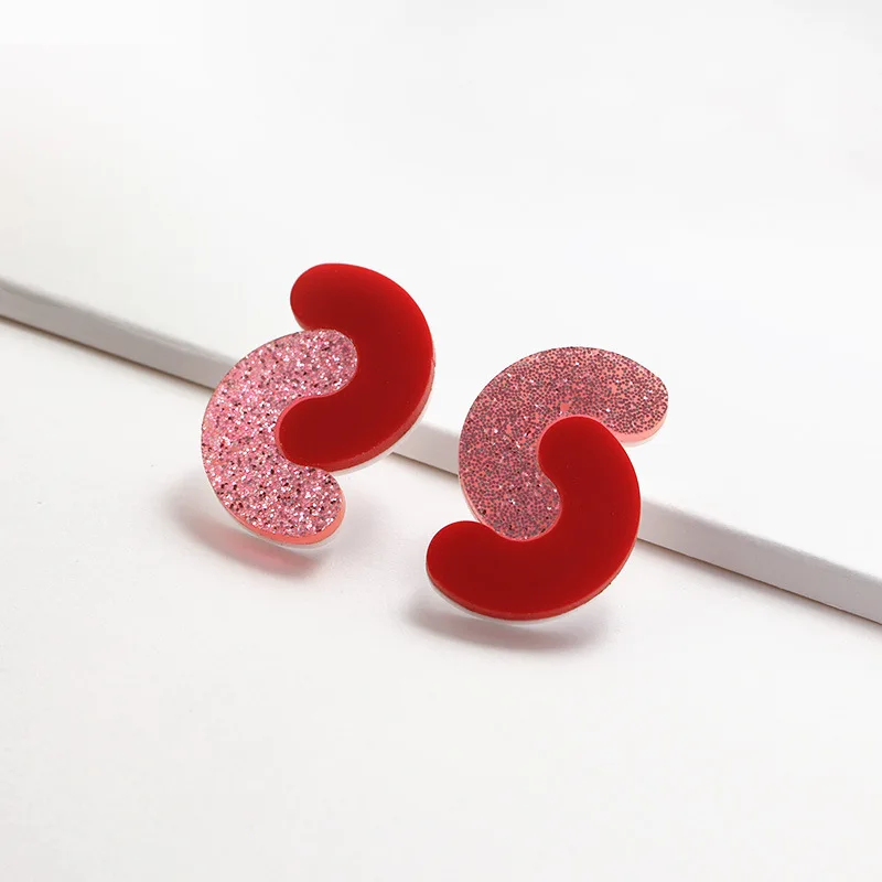 Aneneiceera Orecchini a cerchio in stile bohémien, con ghirlanda di fiori rosa, in acrilico, con zirconia cubica, orecchini a cerchio con margherita, gioielli per donne e ragazze, Zinco