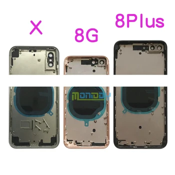 

10Pcs For iphone 8 8G / 8 Plus X XR XS / XS MAX Housing Cover Battery Door Rear Chassis Frame Back Cover Glass + Battery sticker