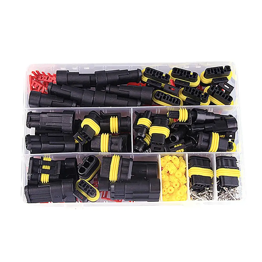 352pcs Waterproof Connectors 1/2/3/4 Pin Car Electrical Wire Connector Plug 