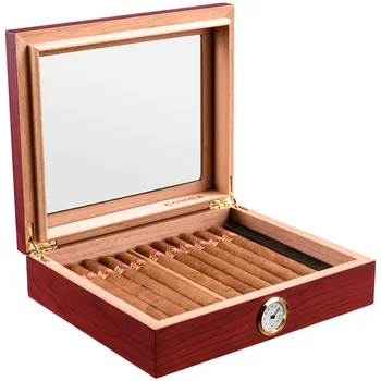 

Caja de cigarros de cedro de Espana portatil conjunto de humidificador de viaje de madera con humidificador