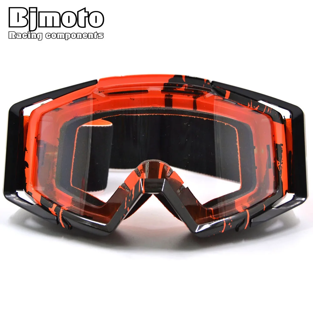 Унисекс очки для мотокросса Gafas Enduro Мото очки грязный велосипед Снегоход Лыжные очки противотуманные мужские женские очки прозрачные очки - Цвет: BK-OR