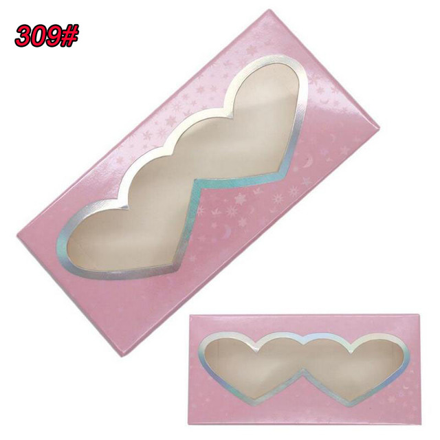 50/100pcs False Eyelash Paper Packaging Box Eyelash Box Packaging Custom Logo Bionic 25mm Mink Hair Heart Shape Box