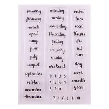 

Dolce Vita Word Clear Stamps Data Weeks Months Transparent Silicone Stamp Seal for DIY Scrapbooking Paper Card Craft Supplies