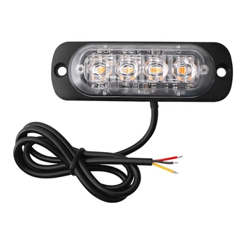 

2 X 4 LED Universial Strobe Flashing Recovery Lightbar 12V 24V Amber Truck Beacon Lights New Multi Color