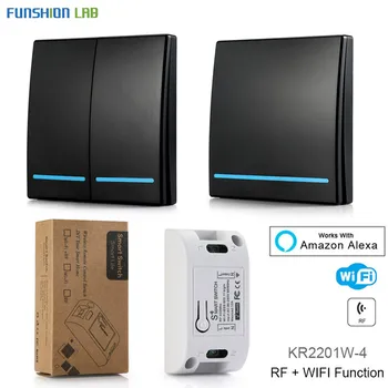 

QIACHIP Wifi Wireless 433Mhz RF Relay Receiver Smart Home Module Lights Switch AC 220V 86 Wall Remote Control For Ceiling Lamp