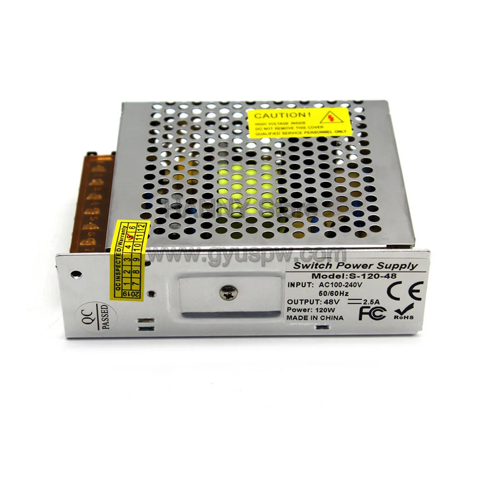 Один выход 48V 2.5A 120W импульсный источник питания Трансформатор 110v 220V AC DC48V SMPS для освещения шагового двигателя