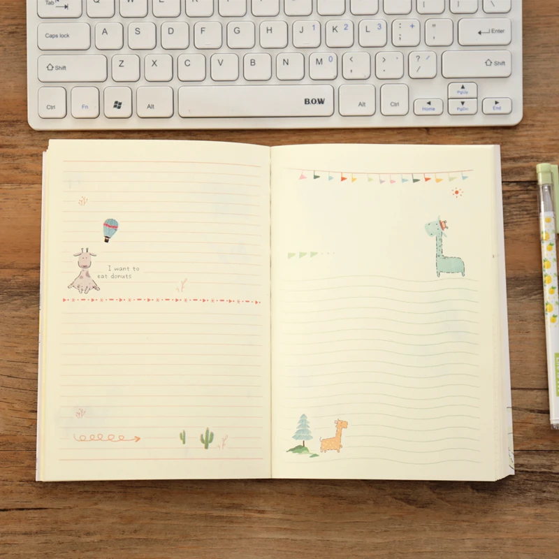 Новые милые животные студентов записная книжка, цветные внутри бумаги планировщик дневник прекрасный канцелярский подарок