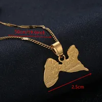 Gold Color Guadeloupe Map Pendant Necklace France Island Guadeloupe Map Charm Women Jewelry 2