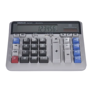 

12 Digit Display Large Computer Electronic Calculator Counter Solar & Battery Power Multi-functional Big Button for Calculating