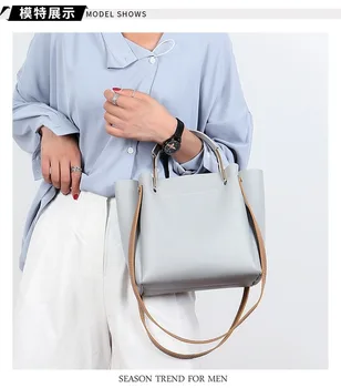 

Bag Women's New Korean-Style Solid Color Women's Handbag Metal Handle Casual Shoulder Bag Women's Bag