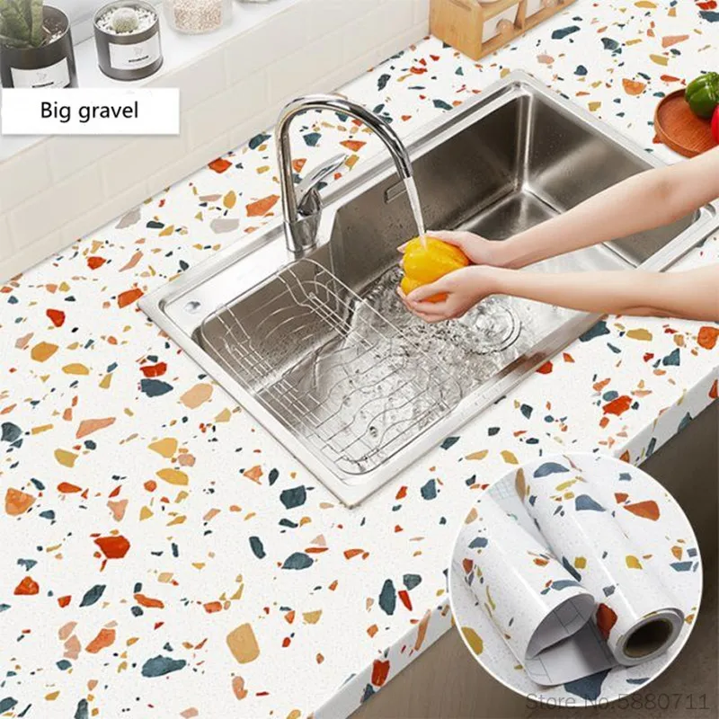 Terrazzo Waterproof Self Adhesive Wallpaper For Living Room Kids Bedroom Decor Vinyl Kitchen Cabinet Contact Paper Wallpapers