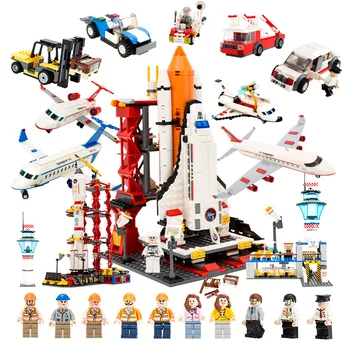 

GUDI Building Blocks Spaceport Space Shuttle Blocks Compatible With Lepining City DIY Bricks Educational Toys For Children