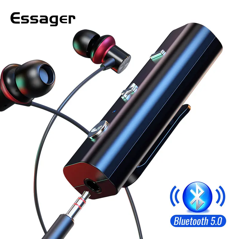  Essager Bluetooth аудио-ресивер 5,0 приемник для наушников 3,5 мм беспроводной адаптер Bluetooth Aux аудио музыкальный передатчик для наушников 