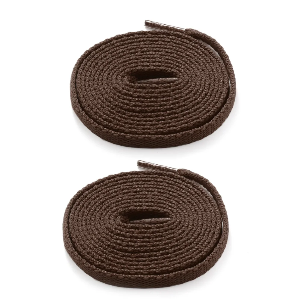Brown 1 пара, модные плоские шнурки, эластичные шнурки для обуви, длинные тонкие для детей и взрослых, Тканевая обувь, шнурки, разноцветные, Новое поступление - Цвет: Brown